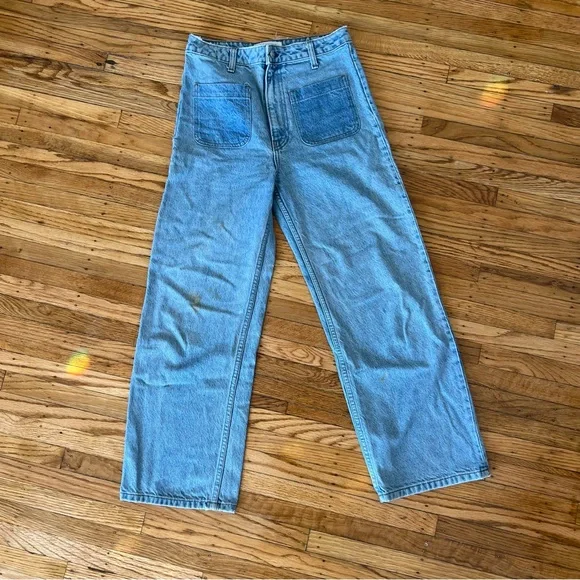 Reformation Jeans Blue High Waisted Wide Leg Reformation